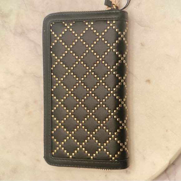 NWT Love Moschino Quilted and Studded Portafogli Pu Nero Wallet, Large - Picture 4 of 12